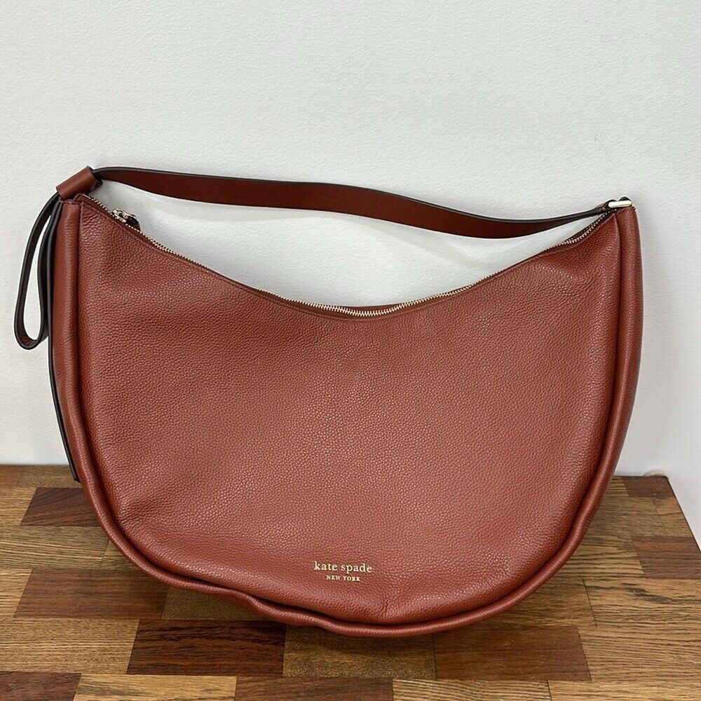 Kate Spade Smile Large Leather Shoulder Bag Purse Camel Tote NWOT Designer - Picture 10 of 11